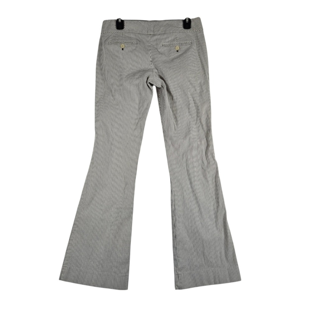 The Limited Drew Fit Pants Womens 6 Gray Striped Seersucker Bootcut Low Rise - Picture 8 of 9